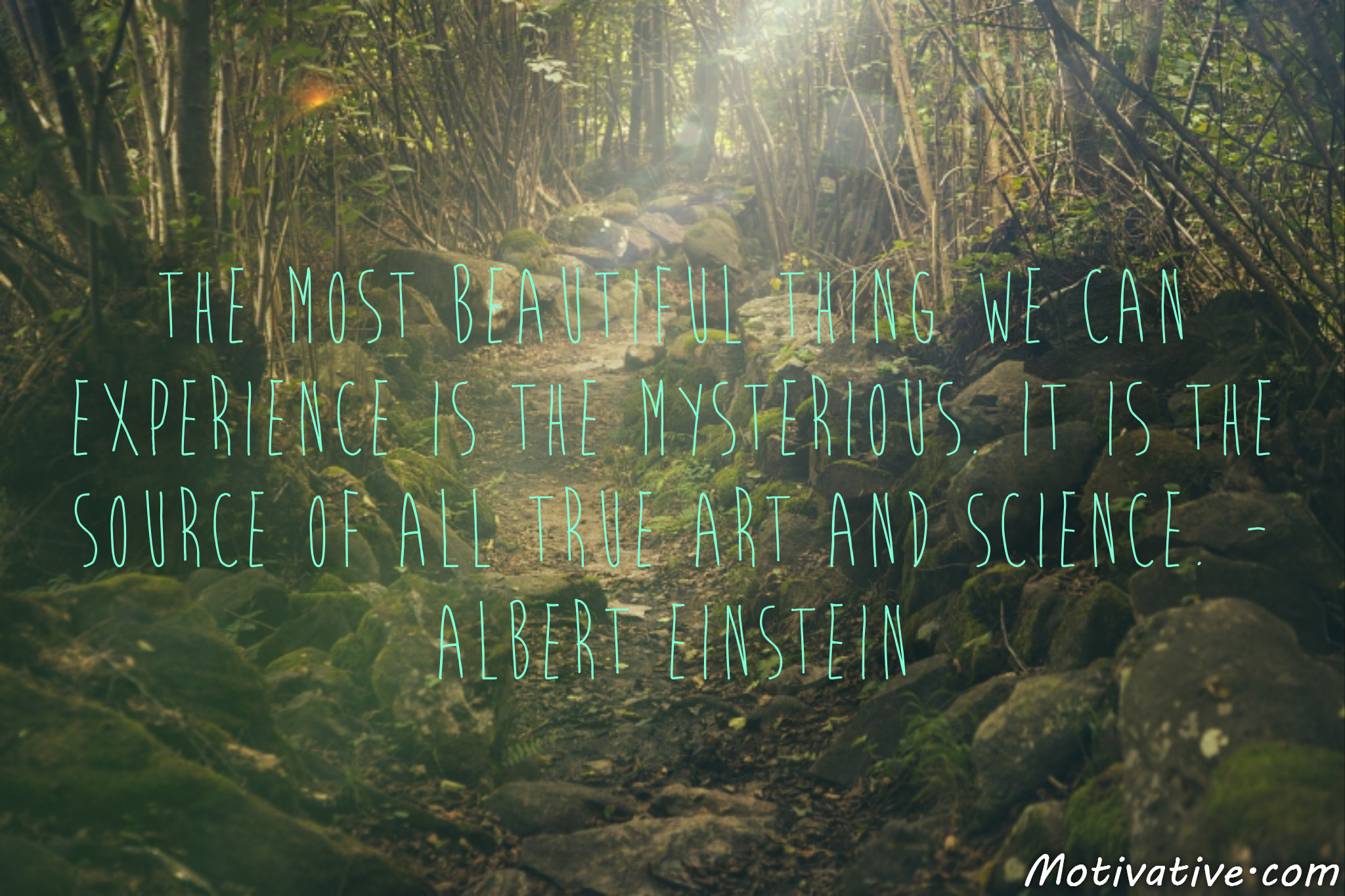 The most beautiful thing we can experience is the mysterious. It is the source of all true art and science. – Albert Einstein