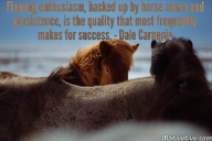Flaming enthusiasm, backed up by horse sense and persistence, is the quality that most frequently makes for success. – Dale Carnegie