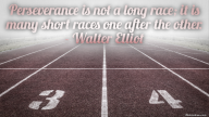 Perseverance is not a long race; it is many short races one after the other. – Walter Elliot