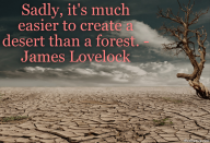 Sadly, it’s much easier to create a desert than a forest. – James Lovelock